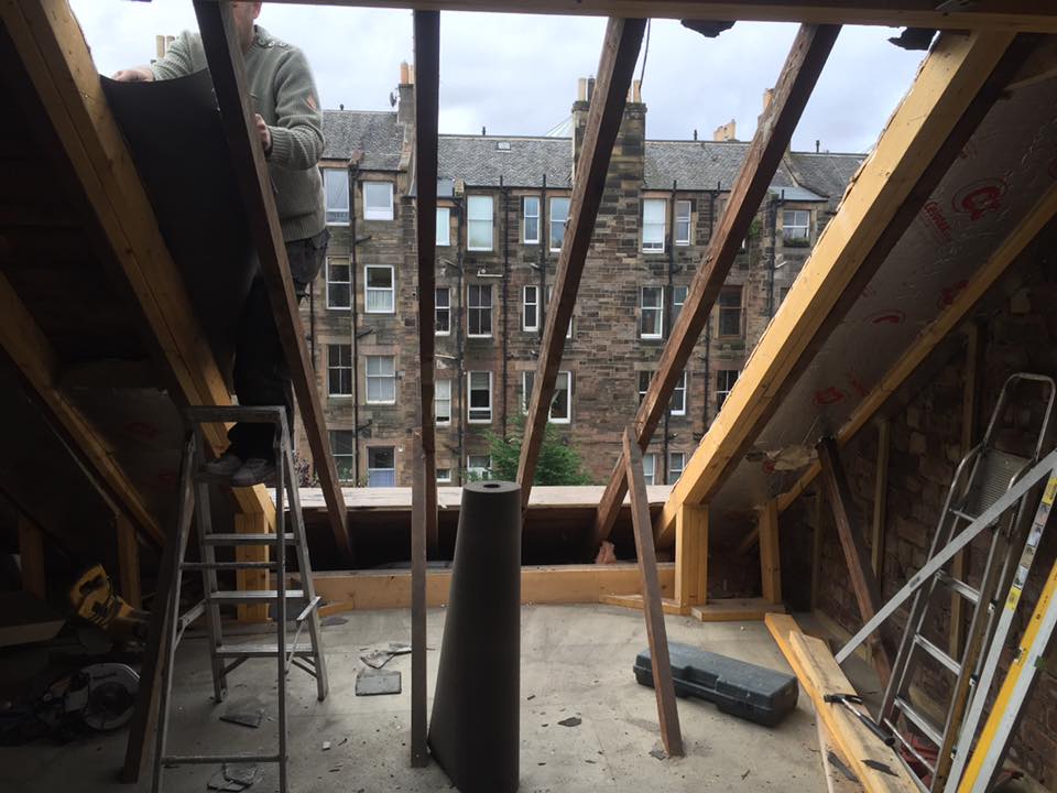 loft conversion in progress in edinburgh